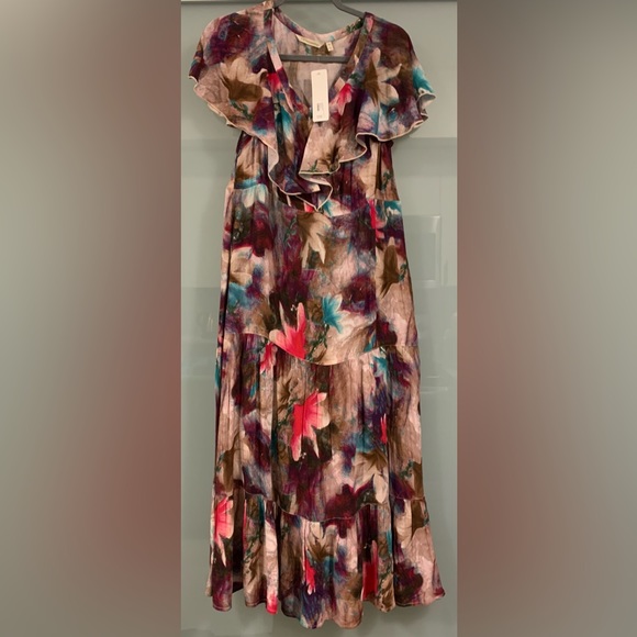 NWT, Soft Surroundings, Italian Dreams Tiered Maxi Dress. Size Medium Petite. - Picture 2 of 10